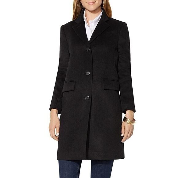 Ralph Lauren Lauren Wool-blend › Reefer Coat In Black sz 0 - Picture 1 of 16